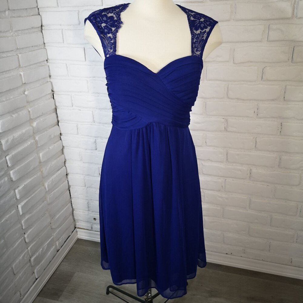 NWOT Ricki's Ladies Size 10 Royal Blue Lined Sleeveless Lace Straps Party Dress
